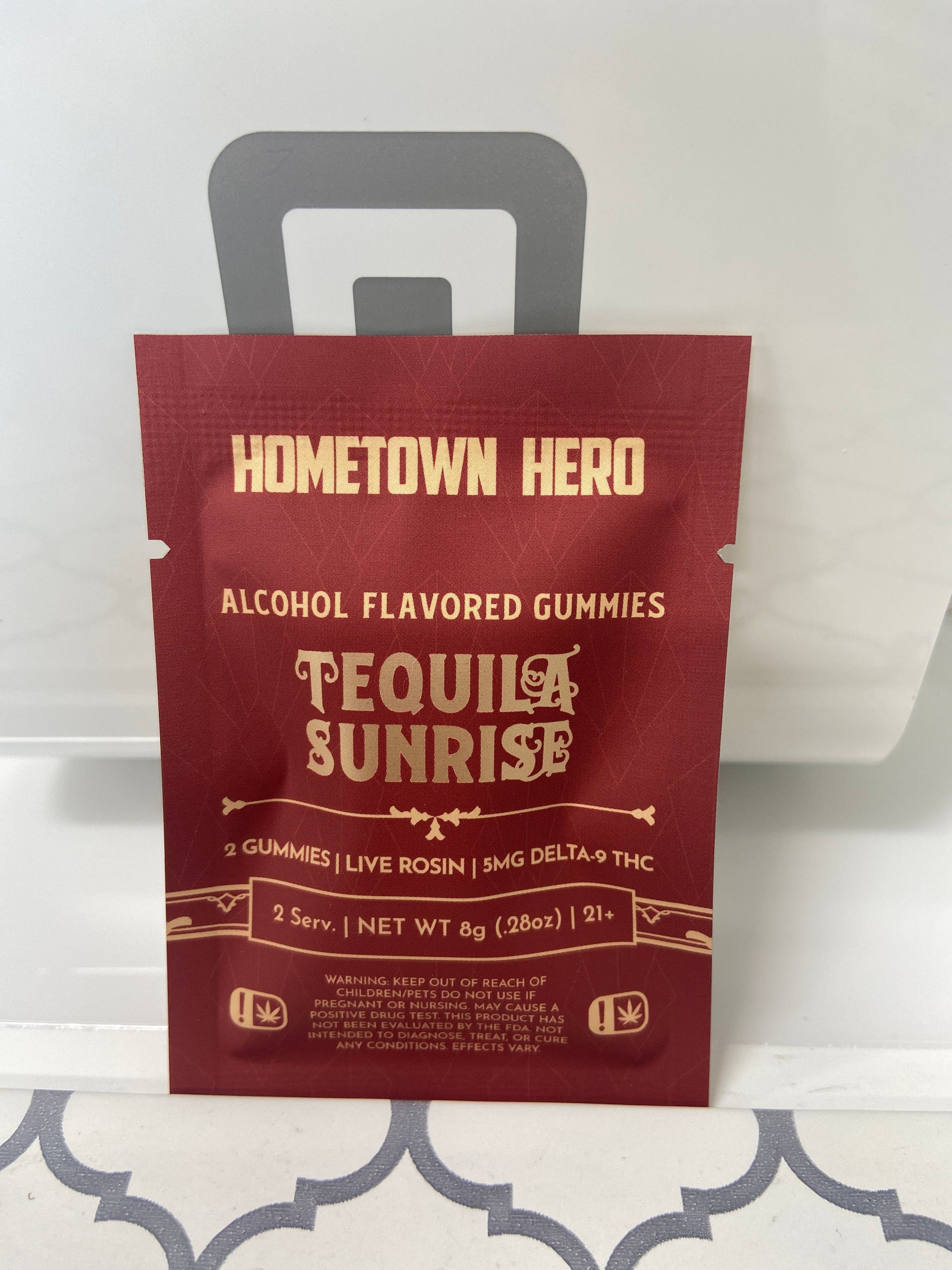 Hometown Hero tequila sunrise flavored Delta 9 gummy 2 pack Hummingbird Hemp